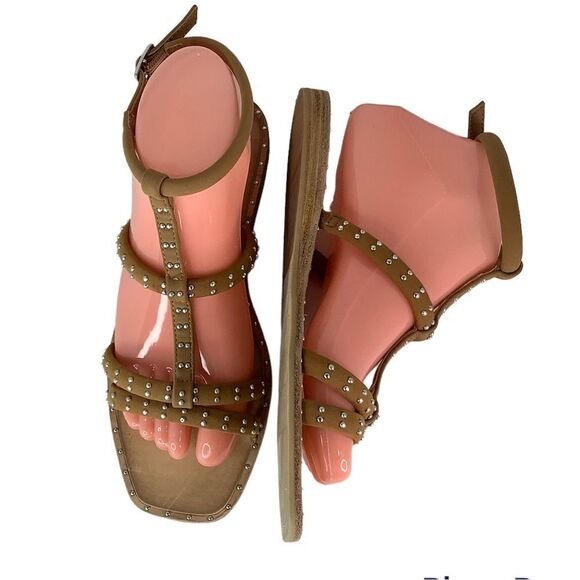 Dolce Vita Kole Tan Faux Leather Strapy Studded Summer Women’s Sandals Sz 7 - Picture 1 of 8